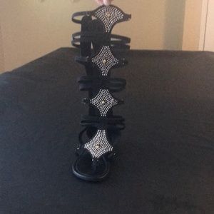 Black sandals zip up